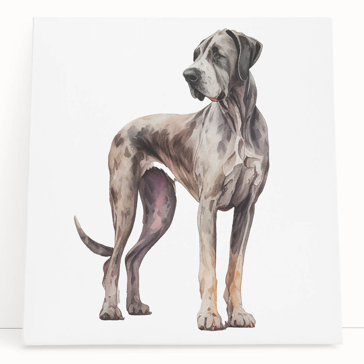 Stretched canvas wall art featuring a vibrant design of playful dogs in a wild setting, perfect for adding a whimsical touch to any room decor.