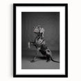 Framed wall art showcasing a vibrant dog design from the "Animals A Wild Life" collection, featuring a sleek black frame and white mat, perfect for animal lovers.