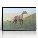 Framed acrylic wall art featuring a vibrant dog design, showcasing playful colors and intricate patterns, ideal for animal lovers and home decor enthusiasts.