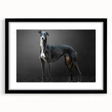 Framed wall art collection featuring vibrant dog designs in a black mat showcase, perfect for animal lovers, enhancing home decor with playful charm.