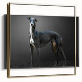 Framed wall art showcasing a vibrant dog design from the Animals A Wild Life collection, featuring a gold frame, perfect for animal lovers' home decor.