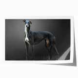 Colorful wall art print featuring a playful design of various dog breeds against a vibrant backdrop, ideal for pet lovers and home decor enthusiasts.