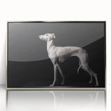 Framed wall art collection showcasing a vibrant design of various dog breeds, featuring a sleek silver frame that enhances the colorful artwork, perfect for animal lovers.