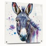 Acrylic wall art featuring a side view of a donkey design, showcasing vibrant colors and intricate details, perfect for animal lovers and unique home decor.