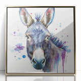 Framed wall art featuring a gold-accented donkey design from the Animals A Wild Life collection, showcasing vibrant colors and intricate details against a clean background. Perfect for adding a unique touch to home decor.