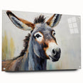 Acrylic glass wall art featuring a side view of a donkey design, showcasing vibrant colors and intricate details, ideal for animal lovers and home decor enthusiasts.