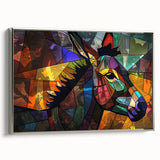 Framed wall art featuring a side view of a donkey design from the "Animals: A Wild Life" collection, showcasing intricate details and a silver frame, perfect for home decor.