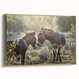 Framed canvas wall art featuring a side view of a donkey design with gold accents, ideal for adding a touch of wildlife elegance to home decor.