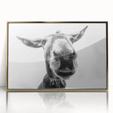 Framed wall art featuring a stylish donkey design with an acrylic gold finish, perfect for adding a touch of elegance to any modern decor. Ideal for animal lovers and art enthusiasts.
