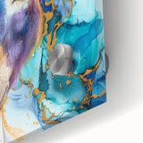 Close-up of a whimsical donkey design printed on acrylic glass for wall art, showcasing vibrant colors and playful details, ideal for animal lovers and home decor enthusiasts.