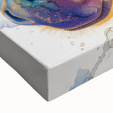 Close-up of a stretched canvas wall art featuring a detailed donkey design, showcasing vibrant colors and intricate textures, perfect for animal lovers and home decor enthusiasts. This unique piece adds a playful touch to any room while celebrating wildlife artistry.