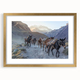 Framed wall art featuring a whimsical donkey design with a gold mat, set against a white backdrop, ideal for adding charm to home decor. Perfect for animal lovers.