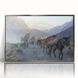 Framed wall art featuring a striking donkey design in a silver-acrylic finish, showcasing intricate details against a minimalist background, perfect for animal lovers.