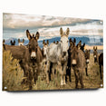 Side view of a unique acrylic glass wall art featuring a design of a donkey, showcasing intricate details and vibrant colors, ideal for animal lovers and home decor enthusiasts.
