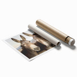 Donkey wall art print showcasing a vibrant, wild animal design on high-quality paper, perfect for enhancing any nature-themed decor. The rolled print is ideal for framing.