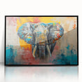 Framed acrylic wall art featuring a striking black-front view design of an elephant, embodying wildlife elegance and perfect for animal lovers' decor.