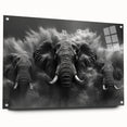 Side view of a vibrant acrylic glass wall art piece featuring an elephant design, showcasing intricate details and colors, perfect for animal lovers and home decor enthusiasts.