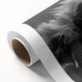 Rolled canvas featuring a striking elephant design, showcasing intricate details and vibrant colors, perfect for adding a touch of wildlife art to home decor.
