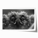Elephant-themed wall art print showcasing intricate details and vibrant colors, rolled and ready for framing, perfect for adding a touch of wildlife decor to any space.