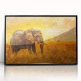 Framed acrylic wall art featuring a stunning black-front view design of a majestic elephant, perfect for wildlife enthusiasts and home decor, showcasing intricate details and vibrant colors to enhance any space.