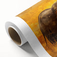 Rolled canvas showcasing a vibrant elephant design in colorful hues, perfect for wildlife enthusiasts. The artwork captures the majestic essence of elephants, ideal for home decor.