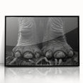 Framed wall art showcasing a striking black acrylic design of an elephant, perfect for wildlife enthusiasts, adding a touch of nature-inspired elegance to any room.
