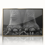 Framed wall art featuring a majestic elephant design in gold accents, showcasing intricate details and textures, ideal for wildlife enthusiasts and home decor.