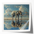 Elegant wall art print showcasing a majestic elephant design in vibrant colors, ideal for wildlife enthusiasts and home decor. Perfect addition to any nature-themed space.