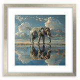 Elegant silver-framed wall art showcasing a detailed elephant design, perfect for animal lovers and home décor enthusiasts. Ideal for adding a touch of wildlife elegance to any space, this collectible piece enhances interior aesthetics with its striking imagery and artistic appeal.