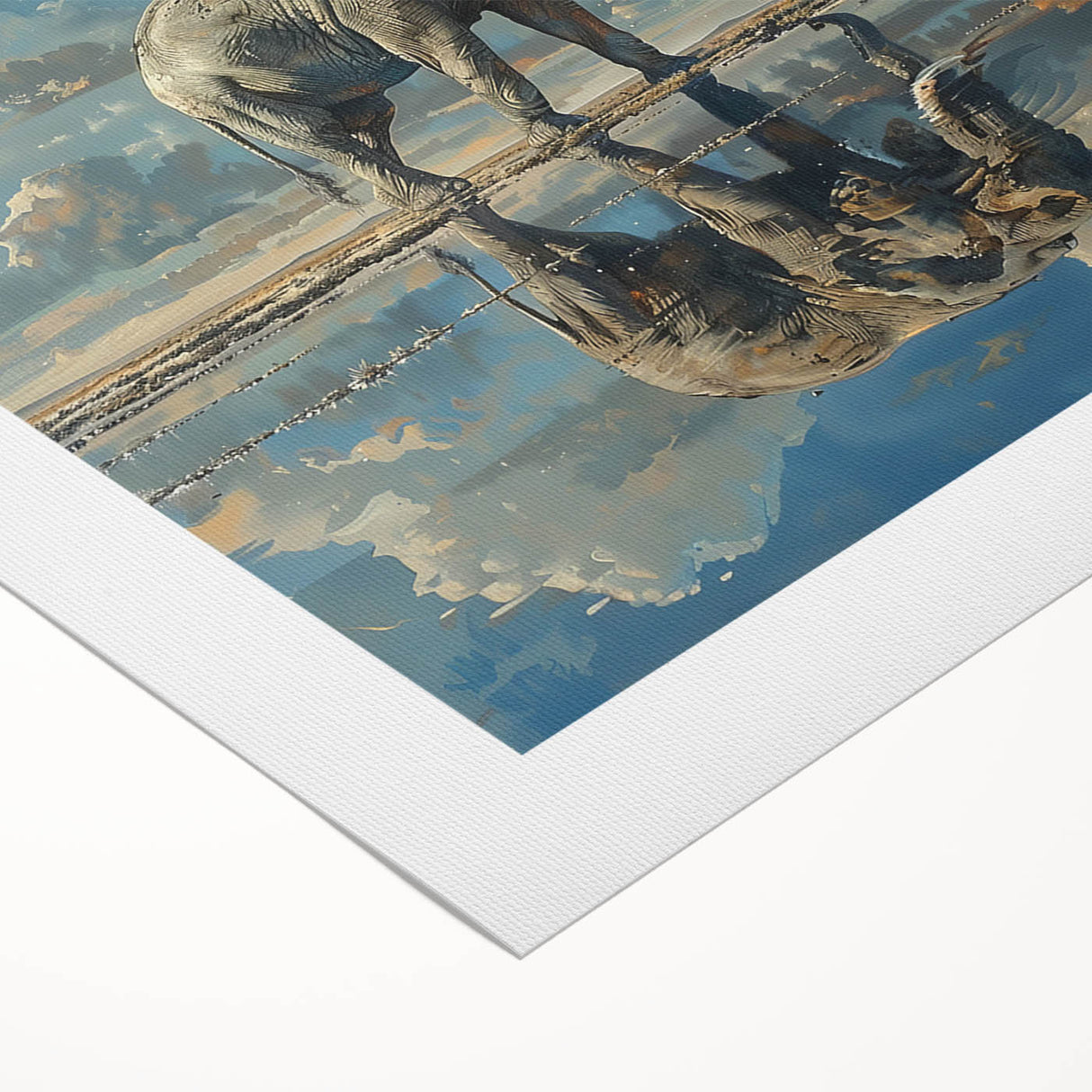 African elephant design rolled canvas wall art showcasing intricate details and earthy tones, perfect for wildlife enthusiasts and home décor.
