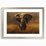 Elegant wall art featuring a silver-framed elephant design from the "Animals - A Wild Life" collection, perfect for adding a touch of nature-inspired decor to any space. Ideal for wildlife enthusiasts and art collectors.