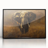 Framed acrylic wall art featuring a striking black and white elephant design, showcasing intricate details and textures, perfect for wildlife enthusiasts and home decor.