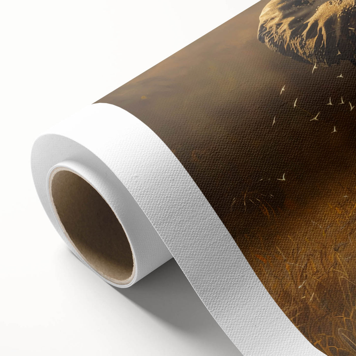 Vibrant rolled canvas print showcasing a majestic elephant design, capturing the essence of wildlife art, perfect for home decor enthusiasts.