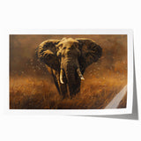 Vibrant wall art featuring a majestic elephant design, showcasing intricate details and earthy tones, perfect for wildlife enthusiasts and home decor.