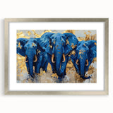 Framed wall art showcasing a majestic elephant design in a silver frame with a mat, perfect for adding a touch of wildlife elegance to any interior decor.