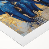 Elephant-themed wall art on rolled canvas, showcasing intricate details and vibrant colors, perfect for wildlife enthusiasts and home decor. Packaged securely in a sturdy tube for delivery.