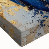 Close-up of a vibrant elephant wall art design on stretched canvas, showcasing intricate textures and details, ideal for wildlife-themed decor in modern interiors.