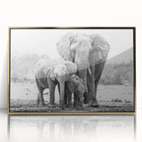 Framed wall art featuring a stunning gold-accented elephant design, showcasing intricate details and textures, perfect for enhancing home decor with a touch of wildlife elegance.