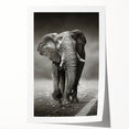 Vibrant elephant-themed wall art print showcasing a colorful, abstract design, perfect for animal lovers and home decor enthusiasts, rolled for easy display.