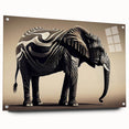 Elegant acrylic glass wall art showcasing a side view of a majestic elephant, perfect for wildlife enthusiasts. Features intricate details and vibrant colors, ideal for home decor.