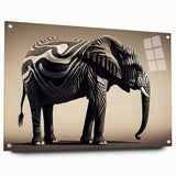 Elegant acrylic glass wall art showcasing a side view of a majestic elephant, perfect for wildlife enthusiasts. Features intricate details and vibrant colors, ideal for home decor.