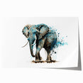 Elephant-themed wall art print showcasing intricate designs and vibrant colors, rolled for easy shipping and display, perfect for wildlife enthusiasts and decor lovers.