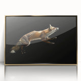 Framed wall art featuring a stylish fox design in gold-acrylic finish, showcasing intricate details against a soft, neutral background, perfect for modern home decor.