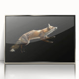 Framed acrylic wall art featuring a striking silver fox design, showcasing vibrant colors and intricate details, perfect for animal lovers and modern decor.
