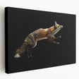 Stylish side view of a stretched canvas wall art featuring a vibrant fox design, showcasing intricate details in warm colors, perfect for animal lovers' decor.