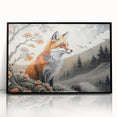 Framed acrylic wall art featuring a striking fox design from the Animals A Wild Life collection, showcased in a sleek black frame, ideal for modern decor.