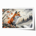 Vibrant wall art print showcasing a whimsical fox design, featuring rich colors and intricate details, ideal for animal lovers and modern home decor.