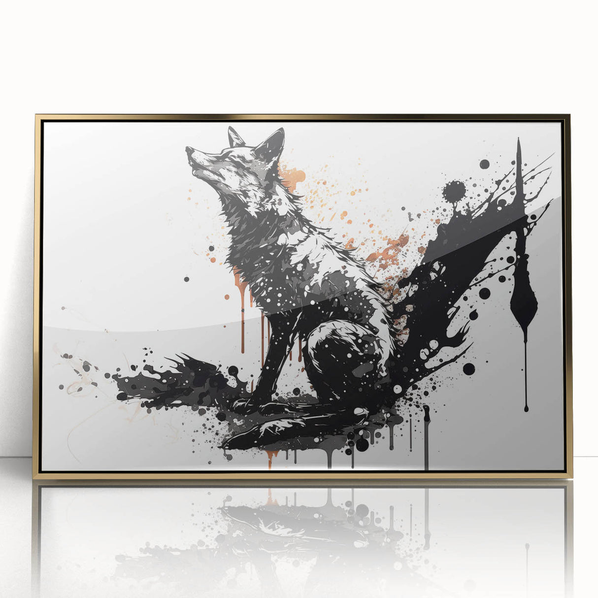 Framed acrylic wall art featuring a striking fox design, showcasing vibrant colors and intricate details, perfect for wildlife enthusiasts and modern decor.
