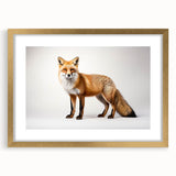 Gold-framed wall art collection featuring a detailed fox design, showcasing vibrant colors and intricate patterns, perfect for wildlife-themed decor.