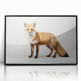 Framed wall art collection featuring a striking black acrylic design of a fox, showcasing intricate details and vibrant colors, perfect for wildlife enthusiasts.